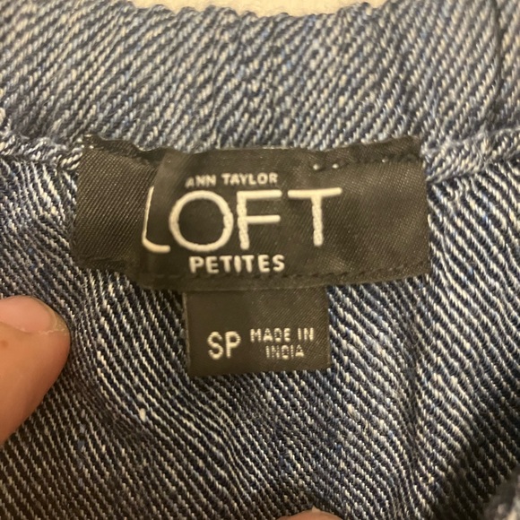 Ann Taylor soft Linen blend ruffle top off the shoulder romper small petite - Picture 2 of 10